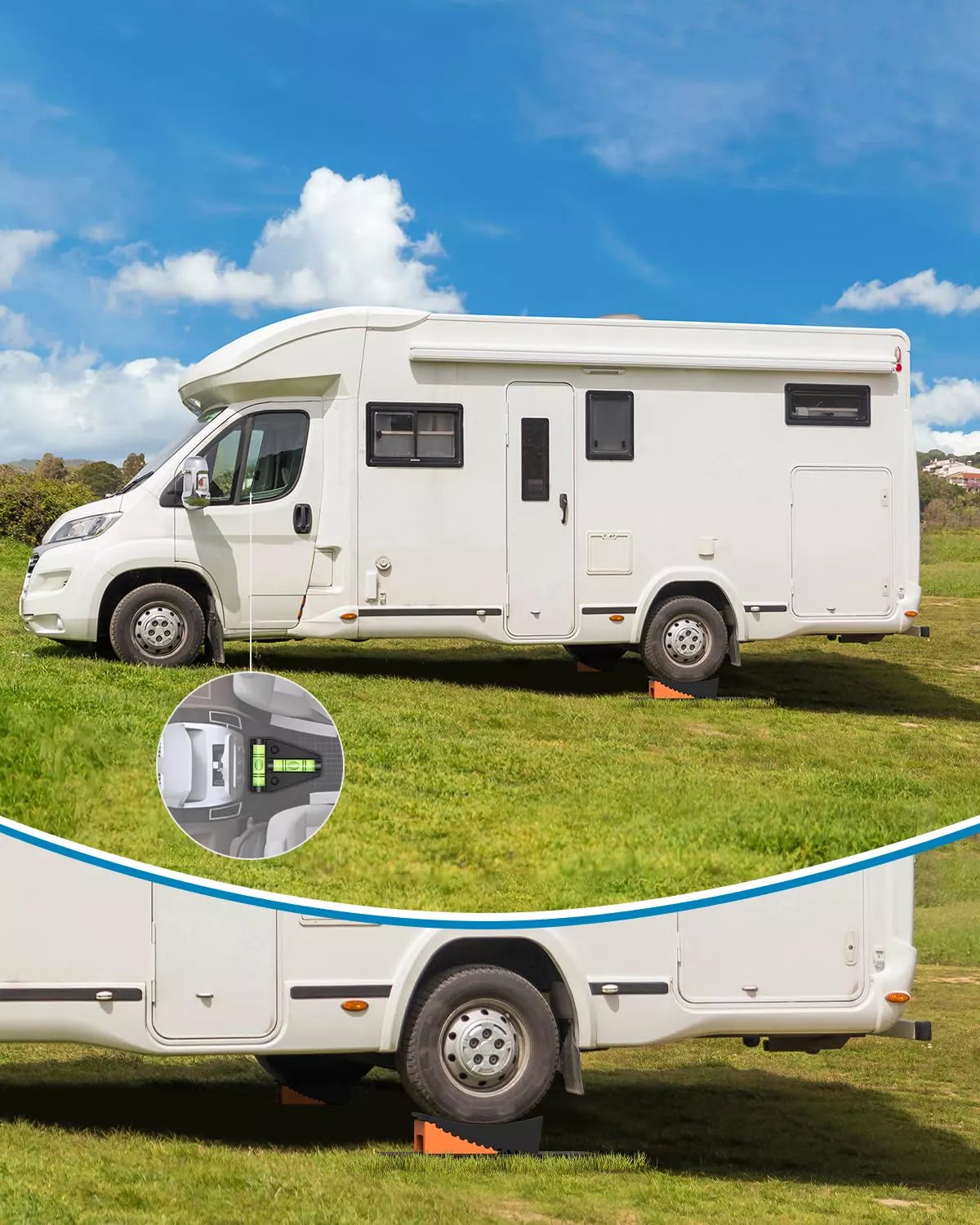 Curved Rv Ladder Kohree Curved Camper Levelers with Wheel Chocks Kit for Trailers