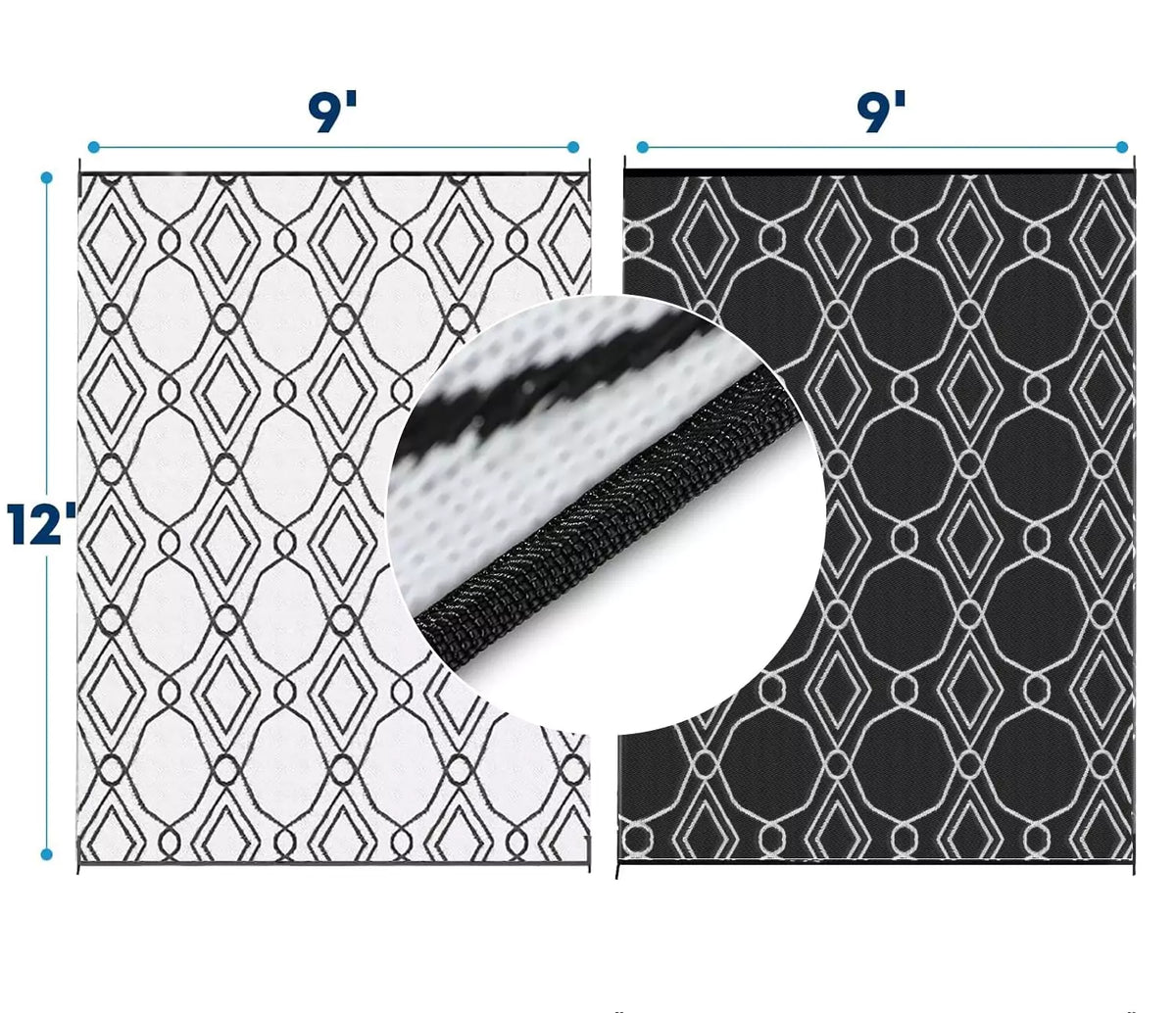 Rv outdoor mats 9x12 black