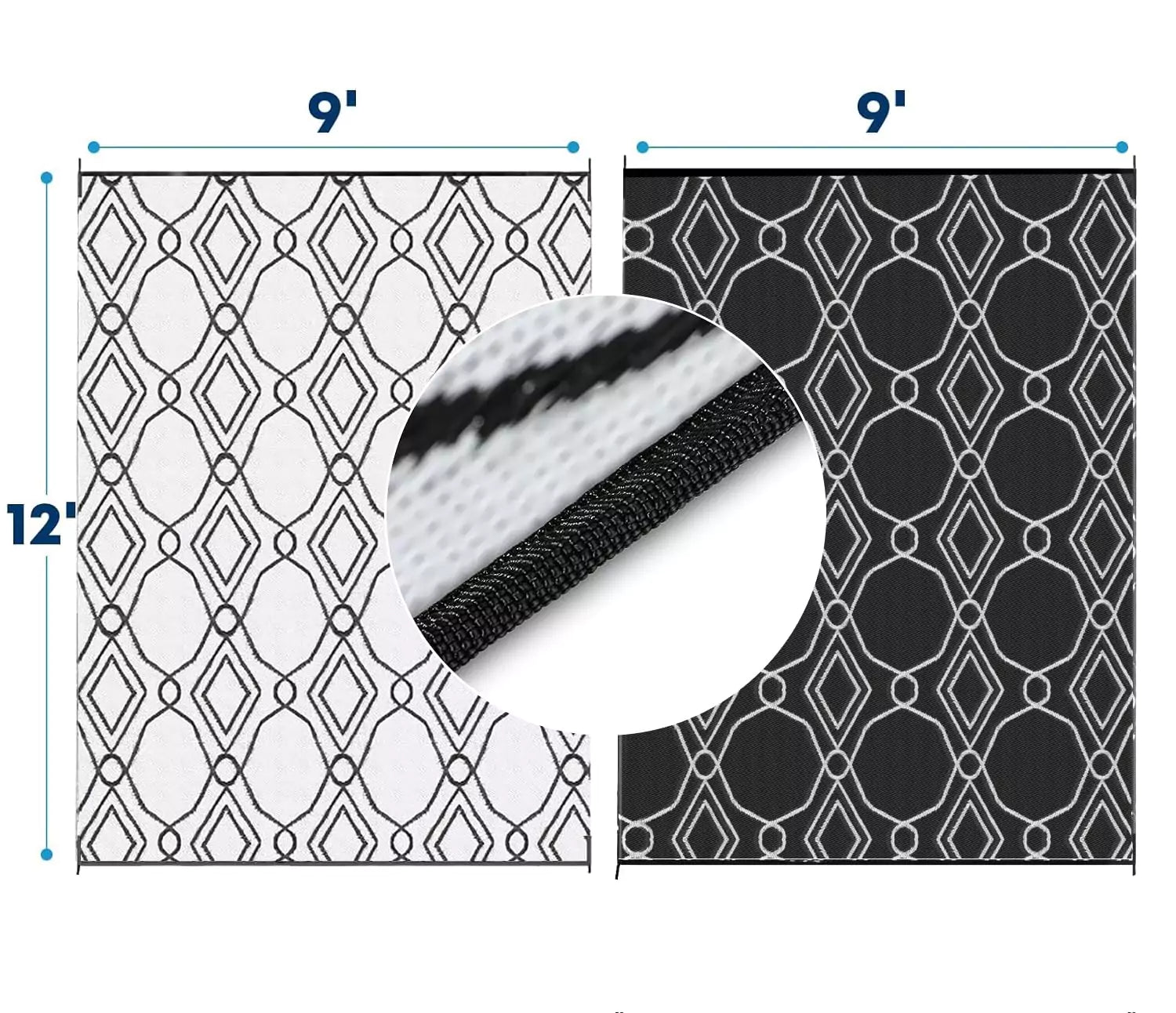 Rv outdoor mats 9x12 black