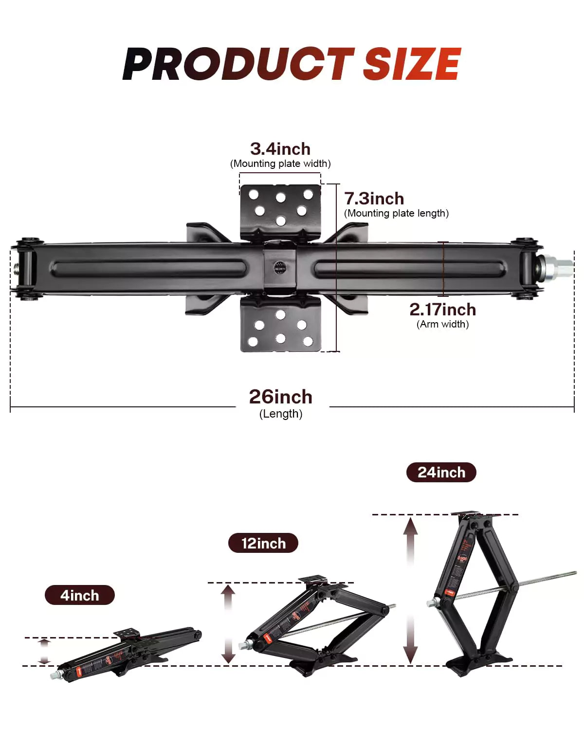 Kohree rv scissor jack 8000 lbs 24 inch size