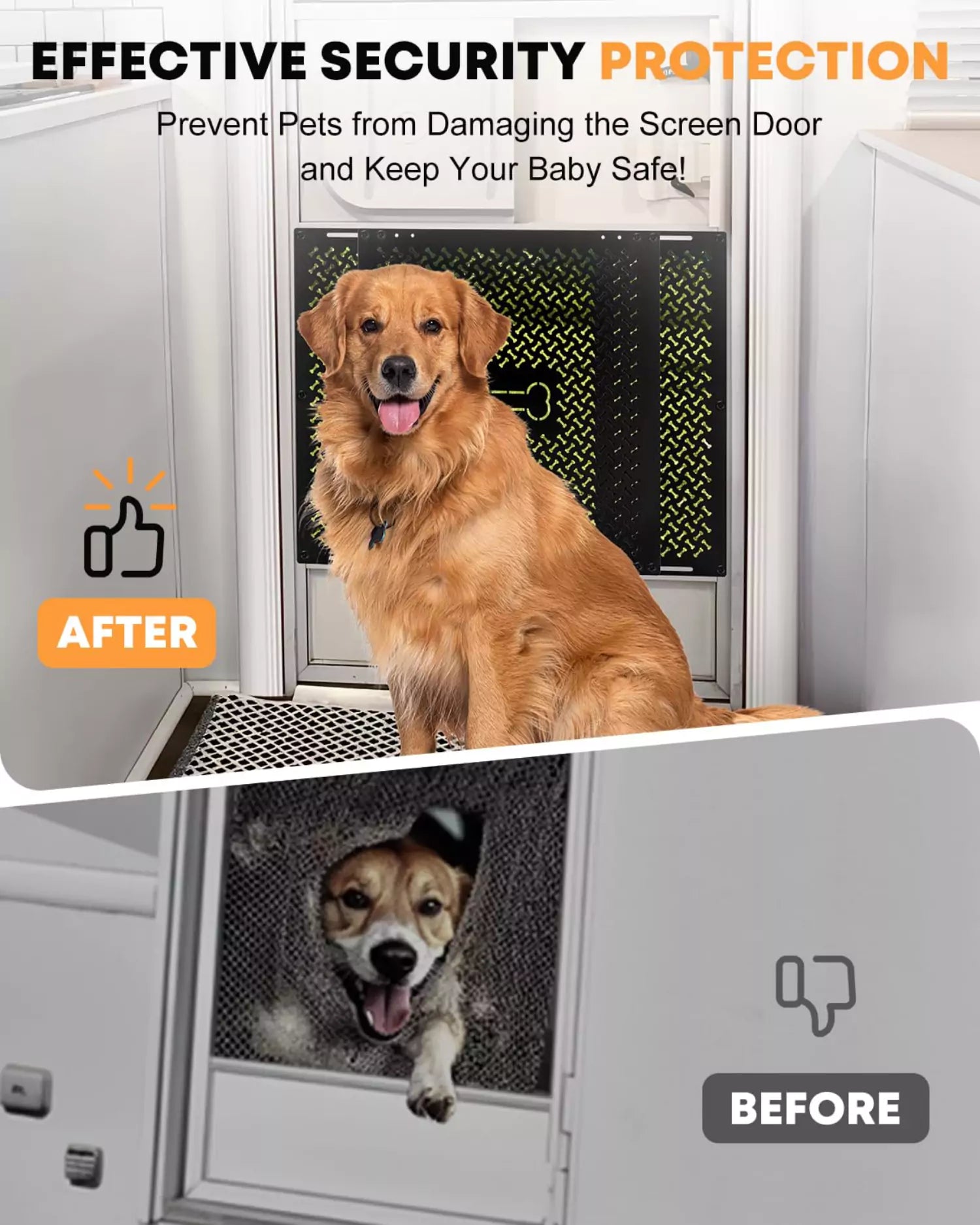 Effective security protection rv screen door guard