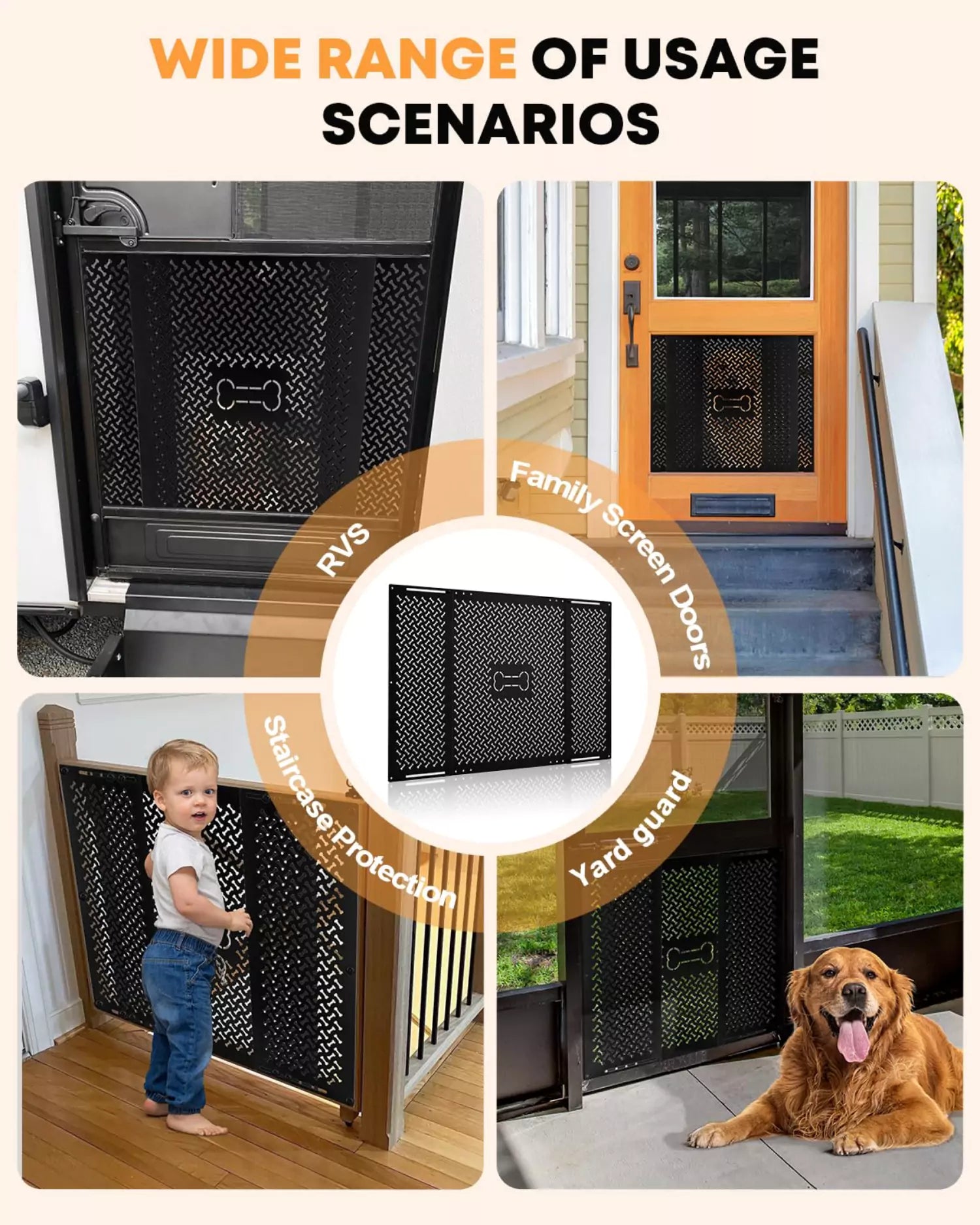 Wide range of usage scenarios rv screen door protector