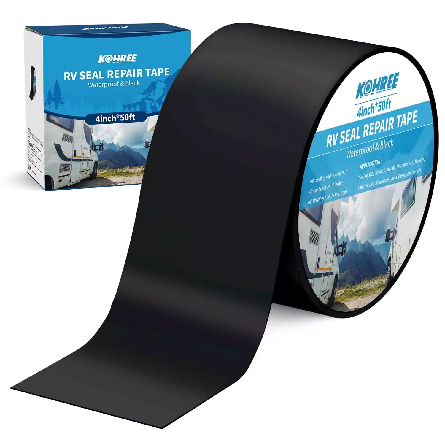 RV sealant tape black 4in 50ft