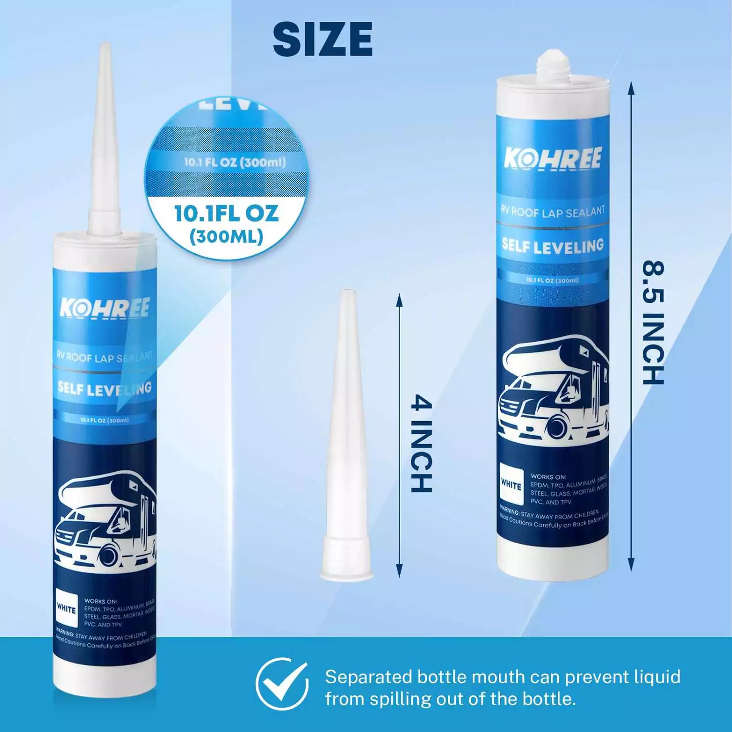 RV self leveling sealant size