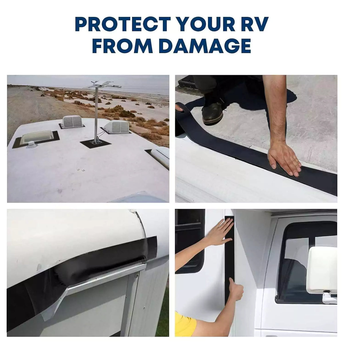 Protect your RV from damage RV tape sealant black 2 inch 50 foot