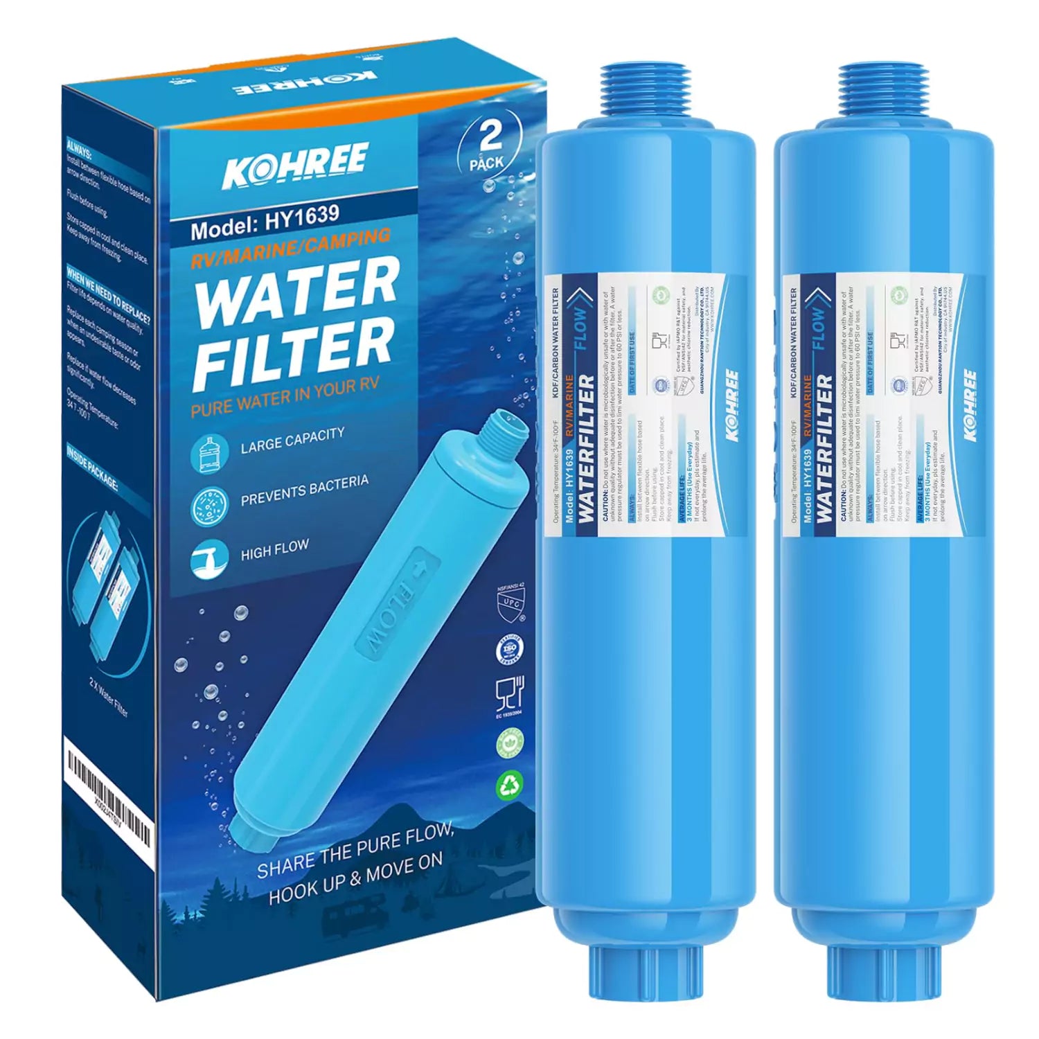 Kohree 2 pack rv water filter