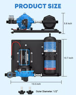 Kohree 7 gpm rv water pump with pressure tank