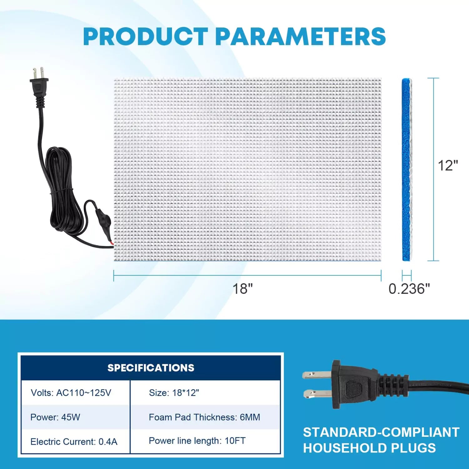 Kohree RV water tank heating pad product parameters