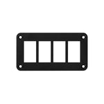 Aluminum rocker switch panel housing 4 gang