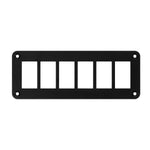 Aluminum rocker switch panel housing 6 gang