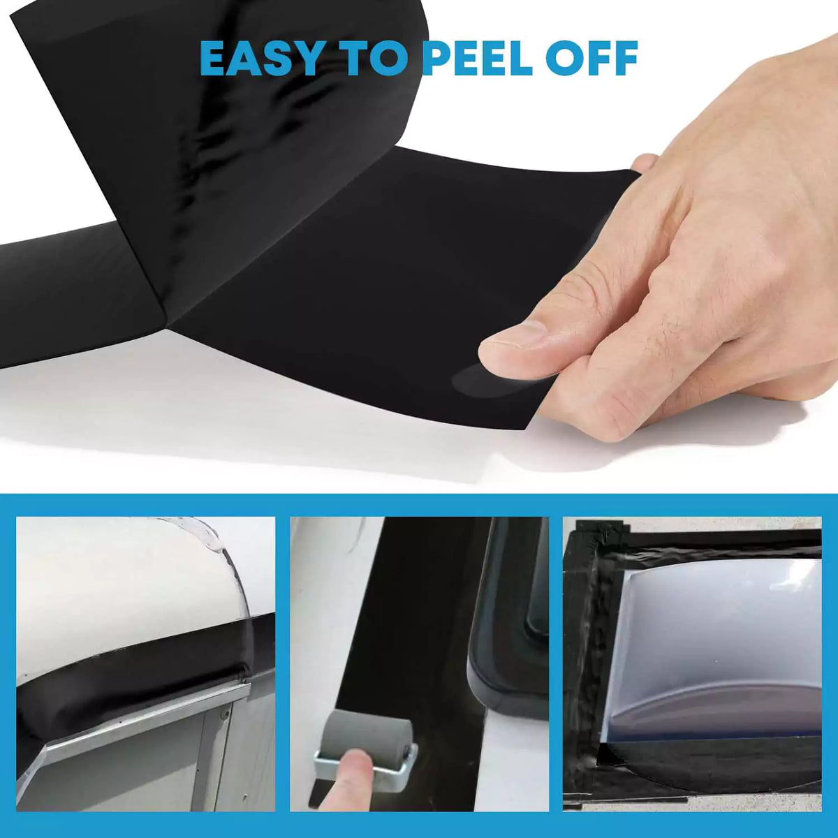 Easy to peel off sealant tape for RV roof black 4in 50ft