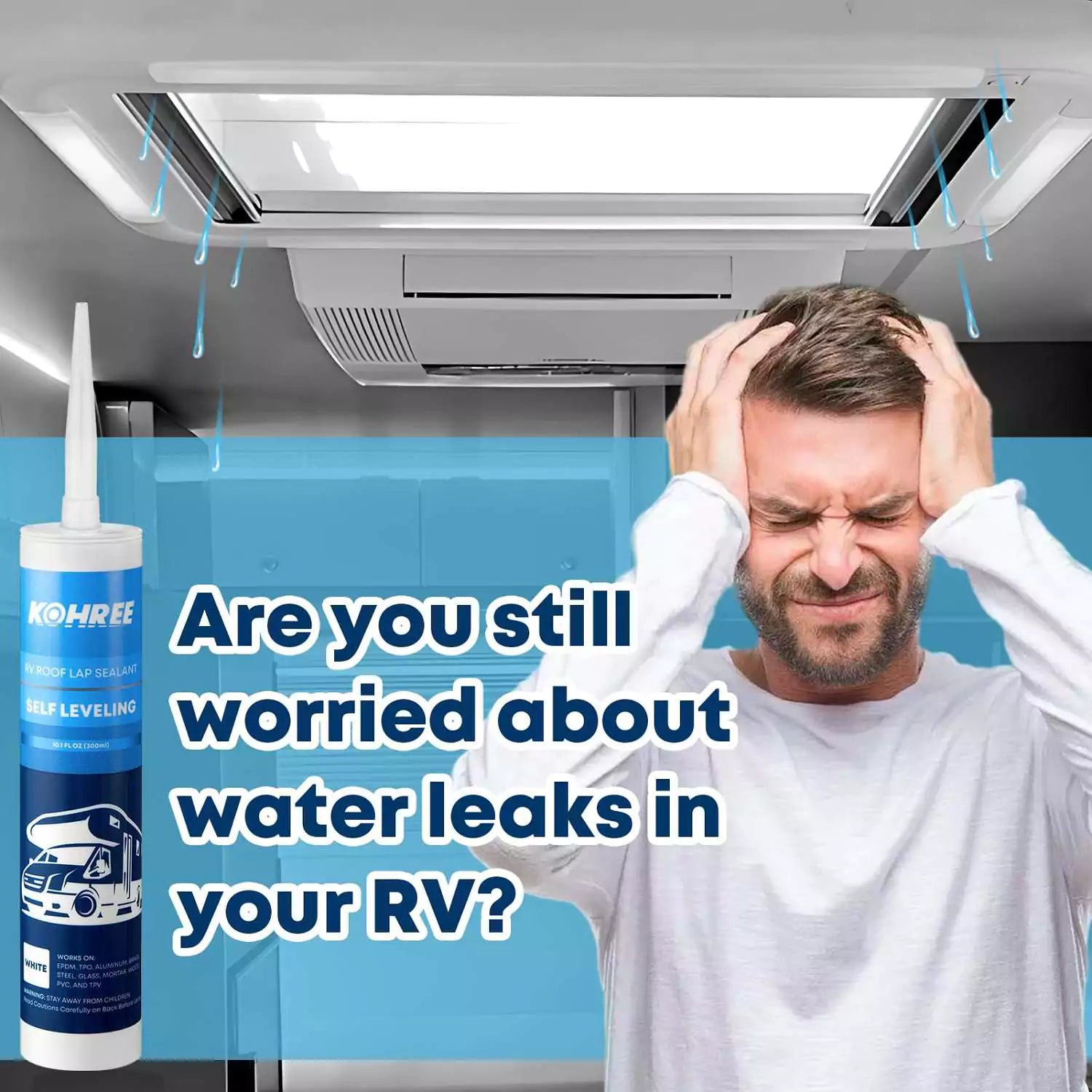 Kohree Self-Leveling Sealant | RV Roof Lap Crack Sealer