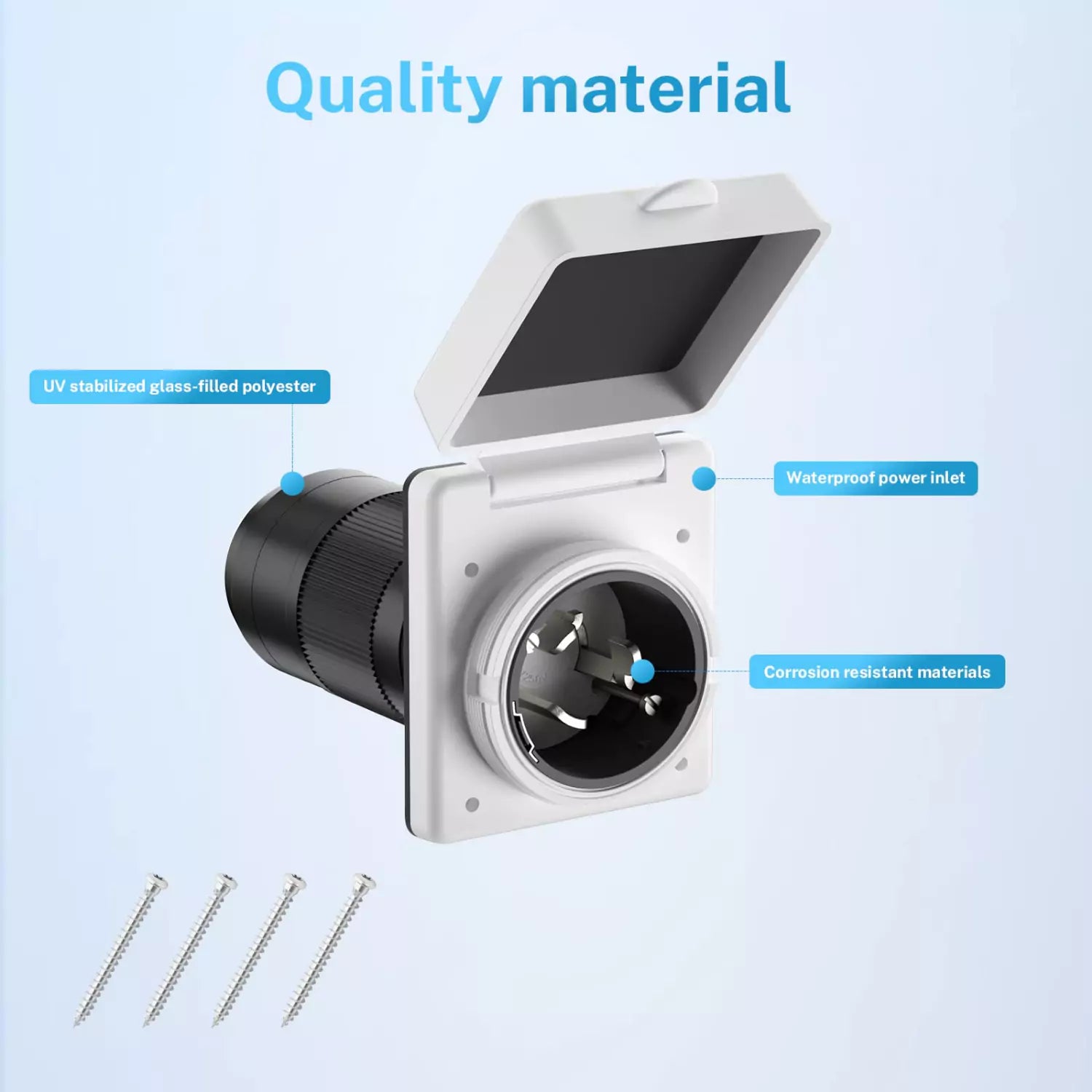 Material of shore power camper