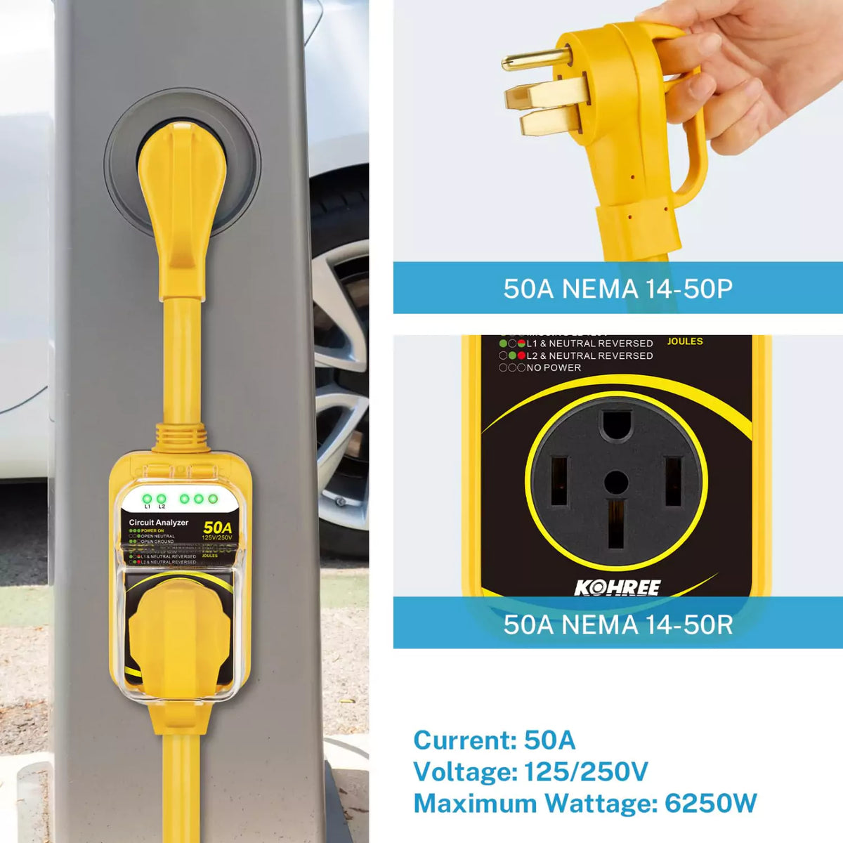 50A NEMA 14-50P surge guard RV power protection