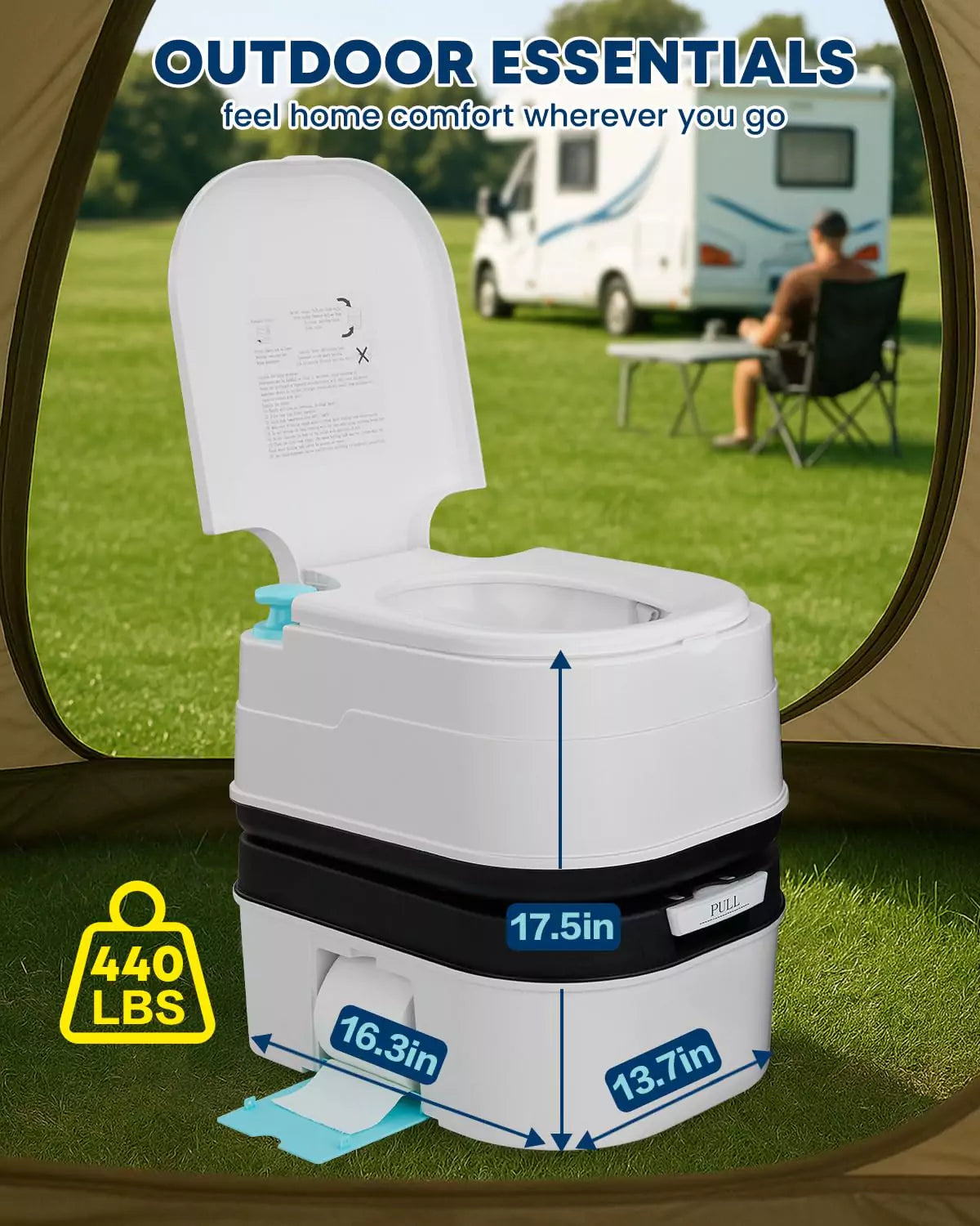 Kohree 6.34 Gallon Portable Camping Toilet for Adults