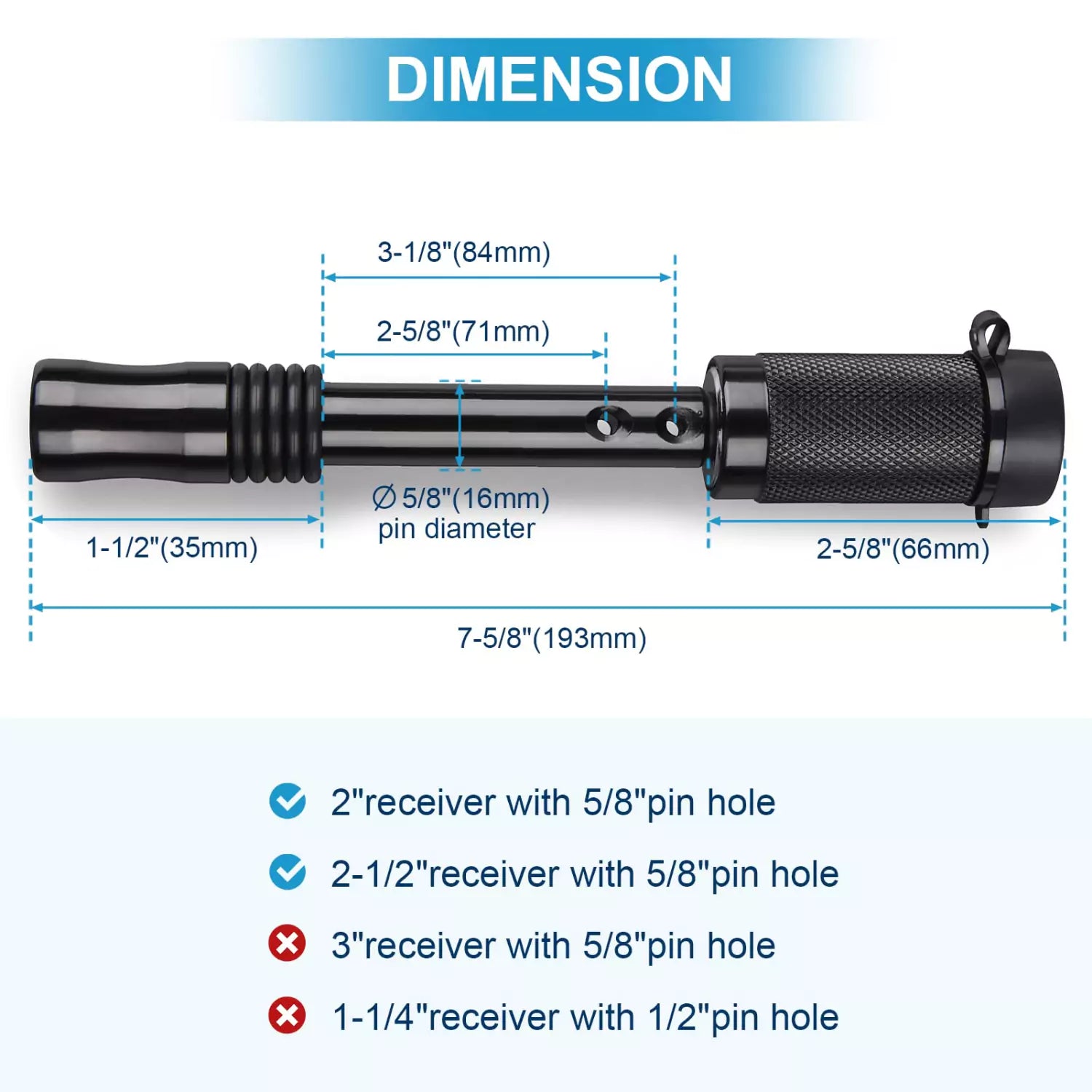Kohree trailer hitch lock pin dimension