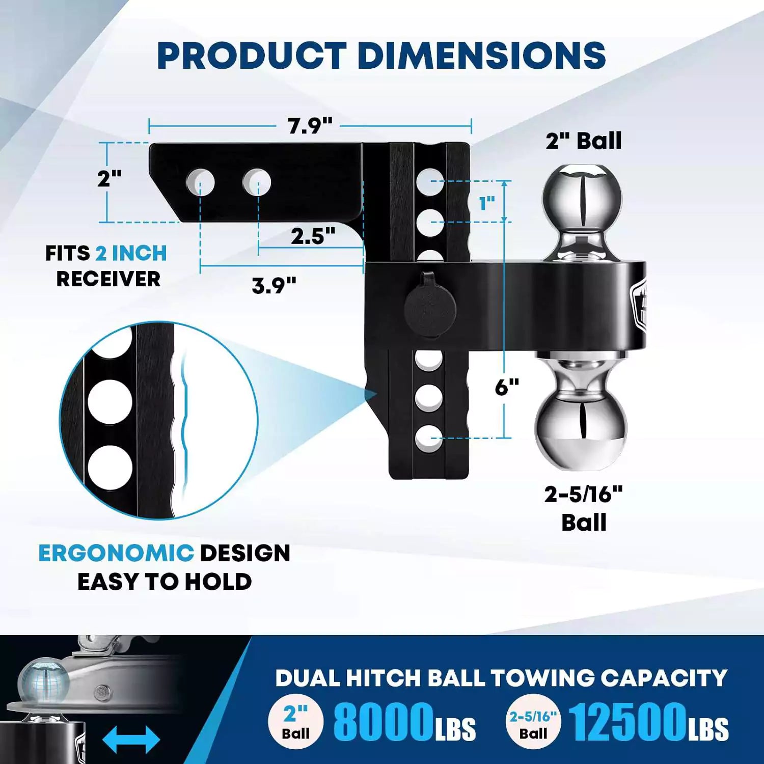 Trailer hitch for trailer dimension