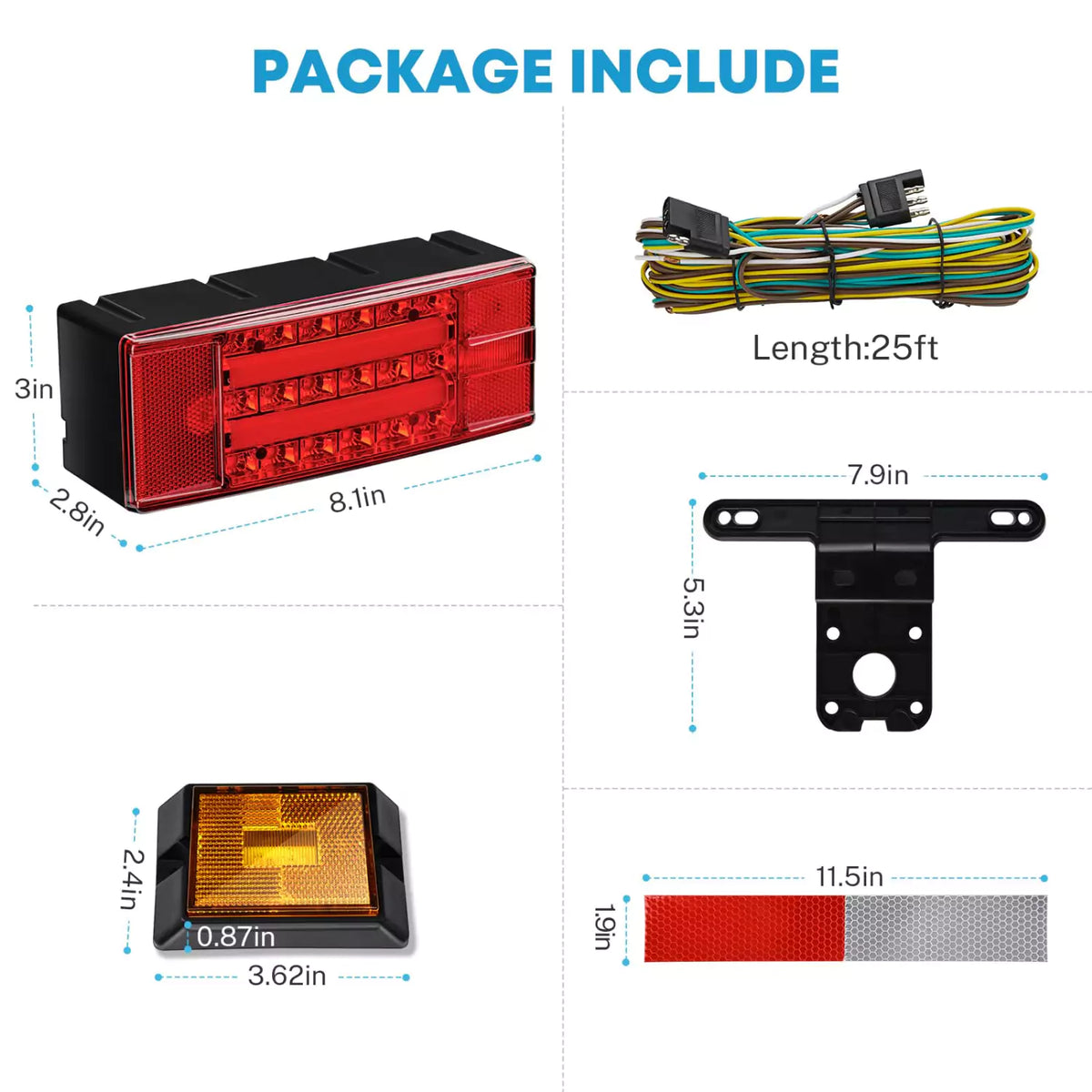 Kohree trailer submersible lights package list