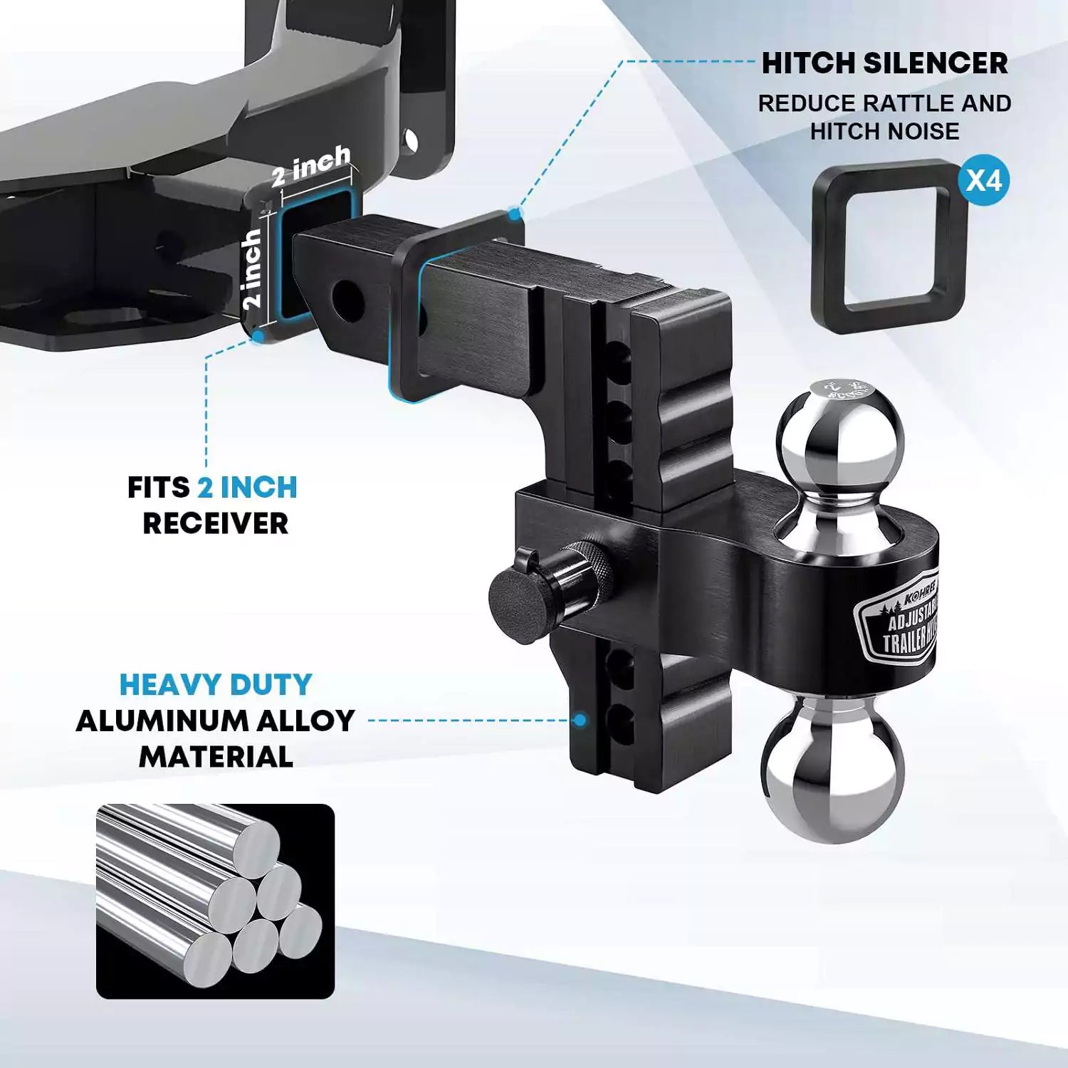 Trailer tow hitch structure