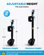 Adjustable heigh for kohree trailer wheel jack with dual wheels black