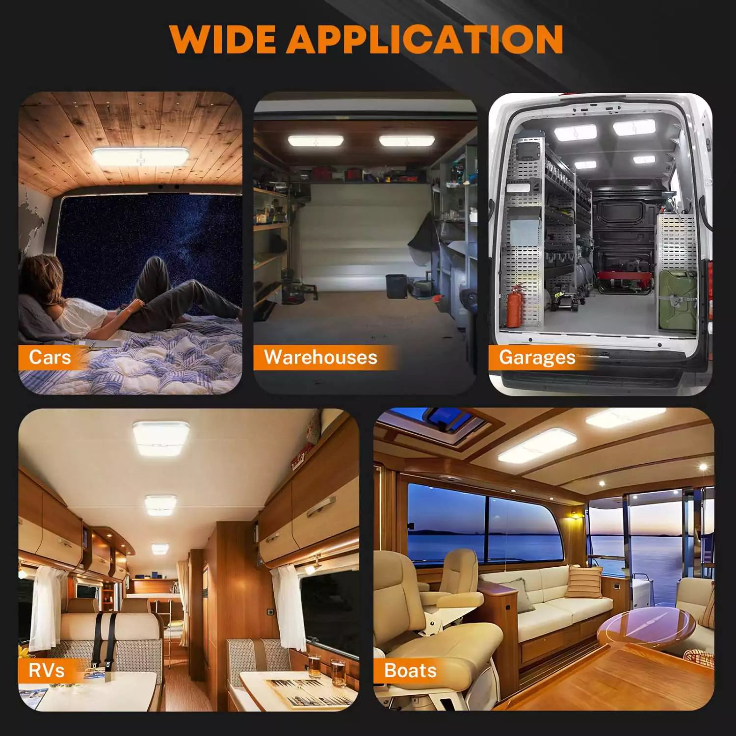 Wide application for 2000lm travel trailer interior lights