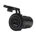Usb cigarette lighter socket with 65w pd and QC 3.0 port