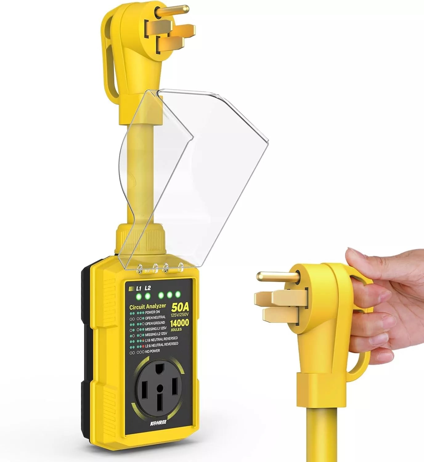 Yellow 50 amp surge protector for rv led indicator