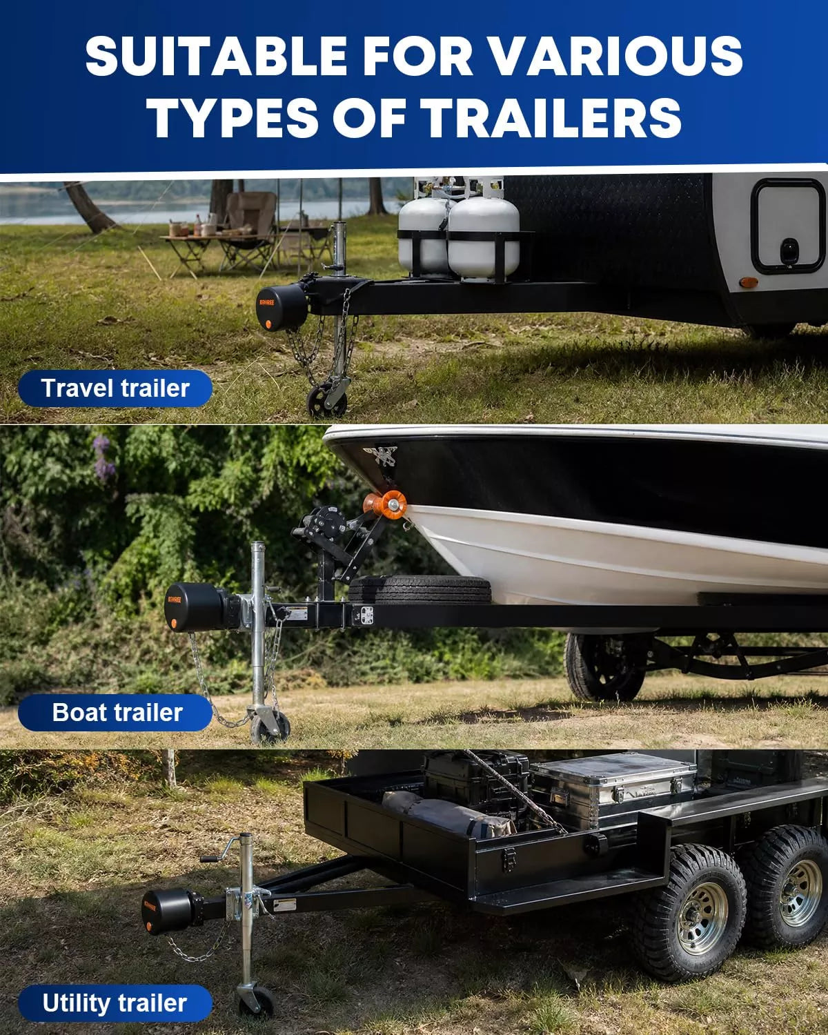 kohree coupler lock suitable for travel trailer, boat trailer, utility trailer, etc 
