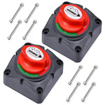 Two gray and red car battery disconnect switch​ with screws 2 pack