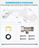 Complete RV bidet kit with hoses and T-adapter