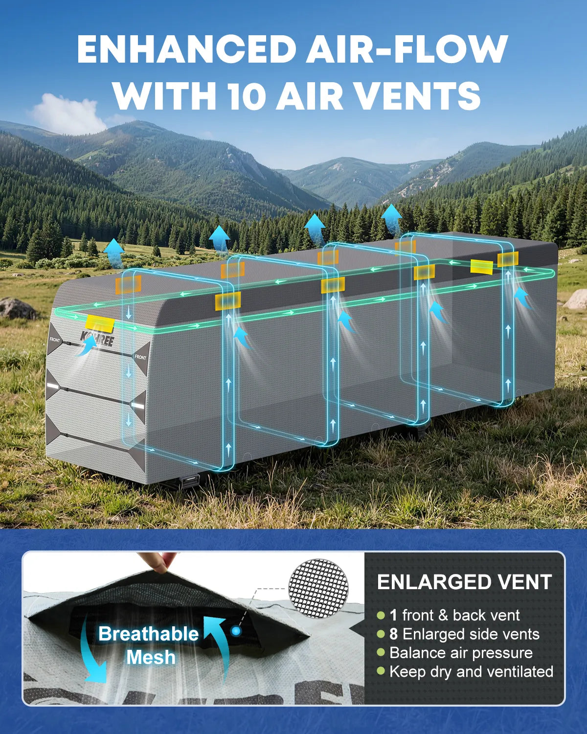 Class A RV cover helps keep dust off the motorhome during outdoor storage