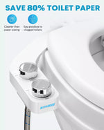 RV bidet attachment reducing toilet paper waste