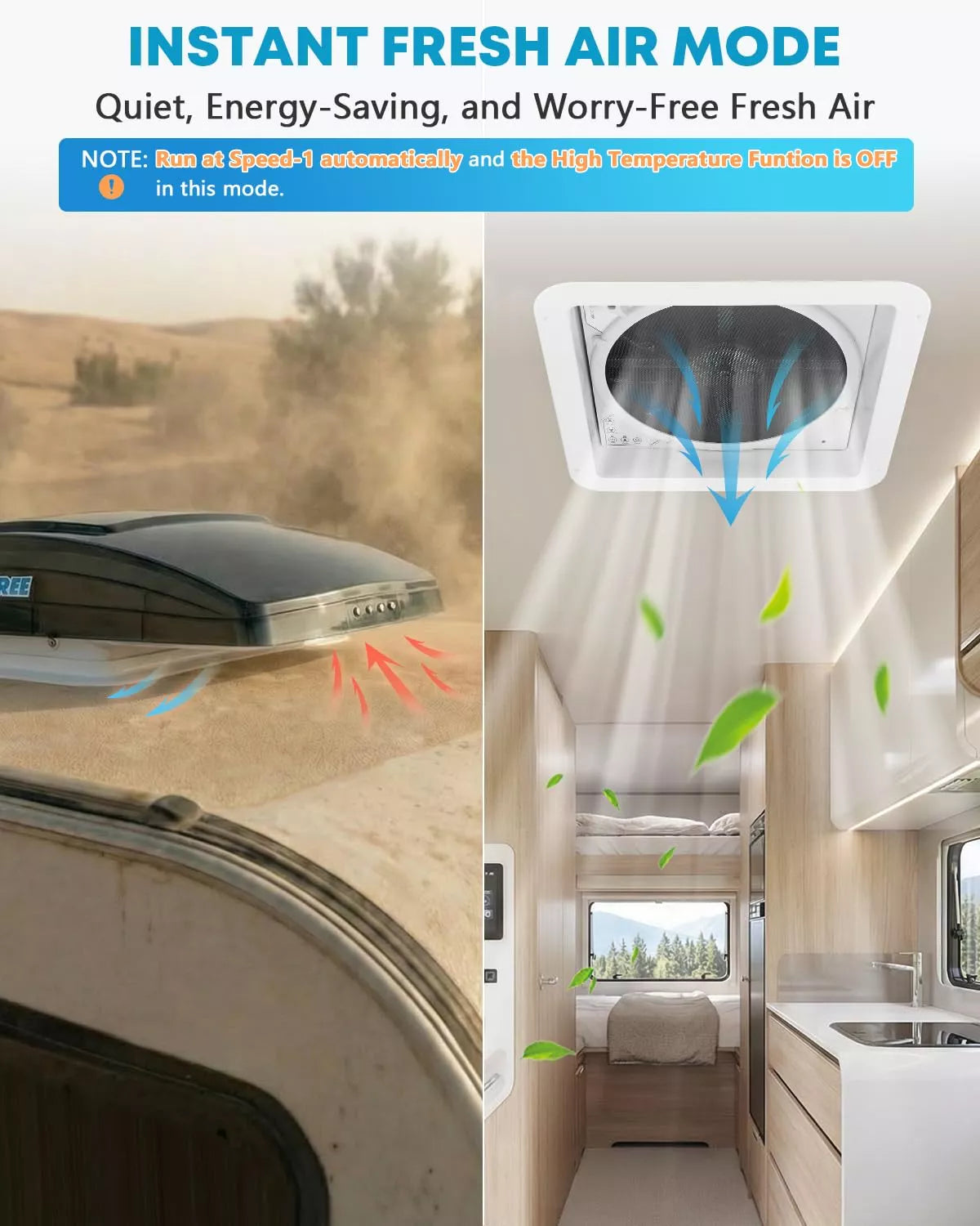 Energy saving rv vent fan features quiet and worry free fresh air 