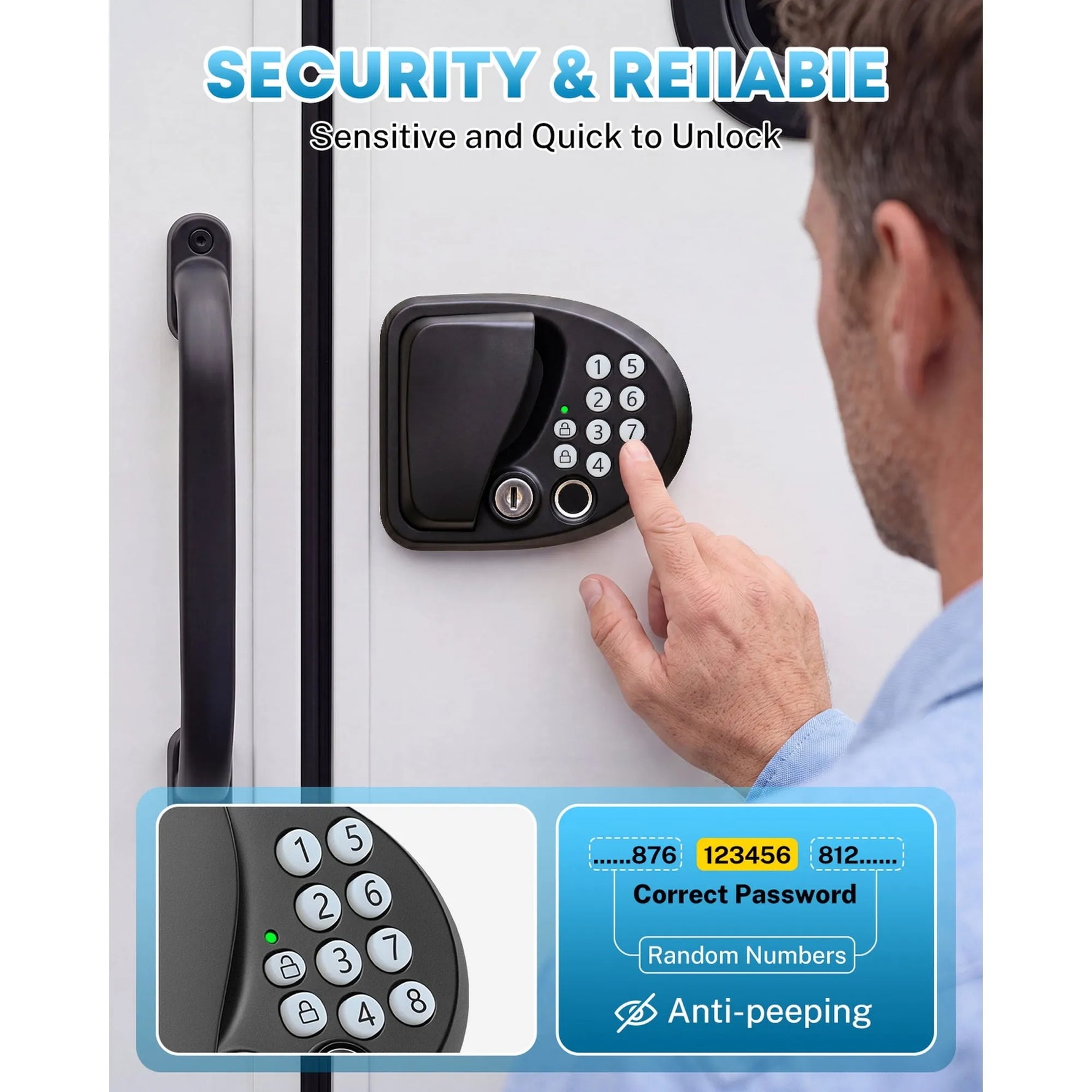 sensitive and quick unlock fingerprint keyless rv lock 