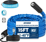 Kohree heated RV water hose helps protect water flow from freezing down to -40°F (-40°C). 