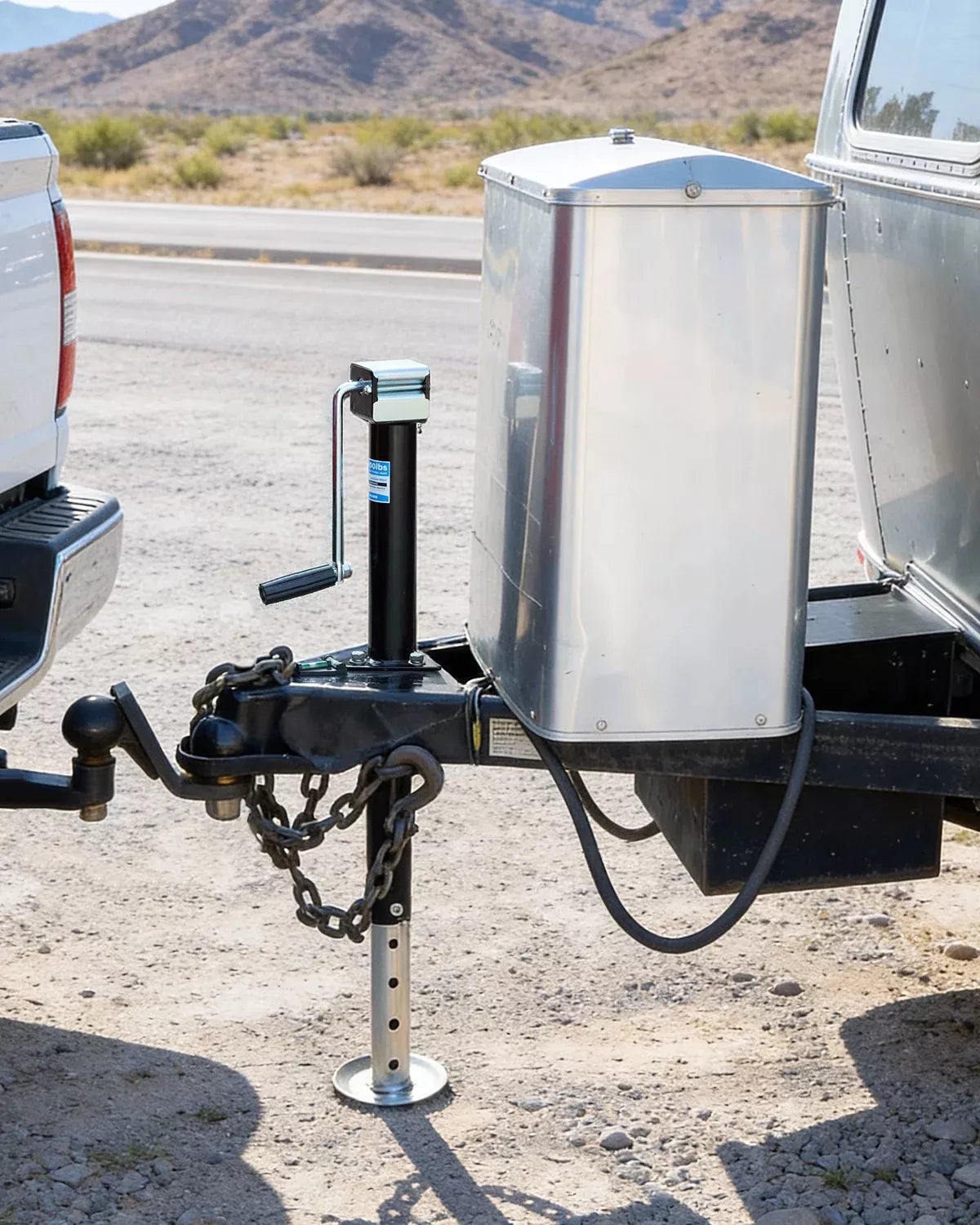 Heavy Duty 5000 lbs capacity Trailer Lift Jack with rust-resistant finish for long-lasting stability.
