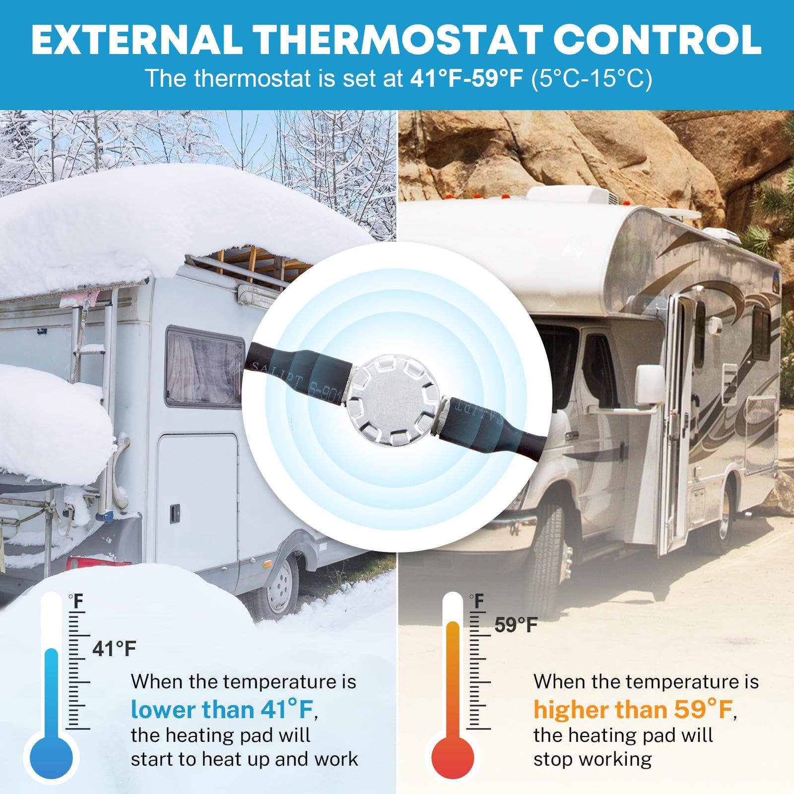Kohree RV Water Tank Heater Pad Trailer Holding Tank Heating Pads