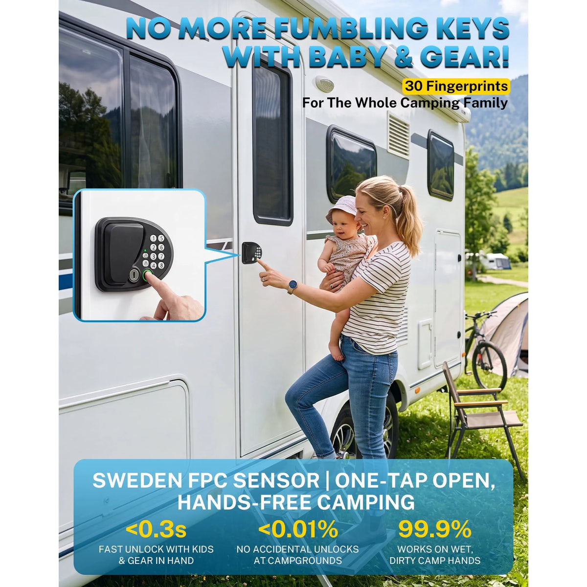 Keyless rv entry system no more fumbling keys with baby and gear 