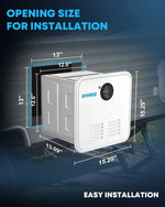 Kohree RV Tankless Water Heater Control Panel Showing Temperature, Flow Rate, and Fault Code Display