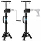 Two black rv slide out support tripod jacks