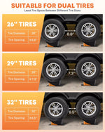 Comparison of tire spacings for kohree leveling blocks rv 5 inch