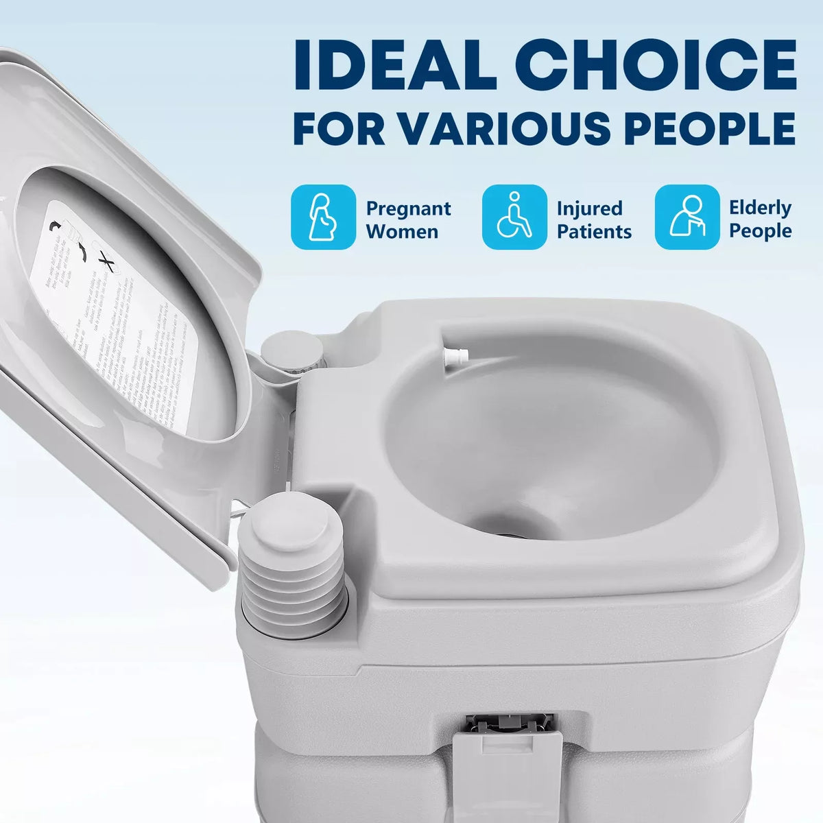 Portable flush toilet for pregnant women, injured patinets and elderly people