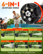 6-in-1 adjustable nozzle portable pressure washer