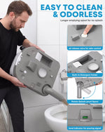 Easy to clean and odorless portable toilet for camping with wheel