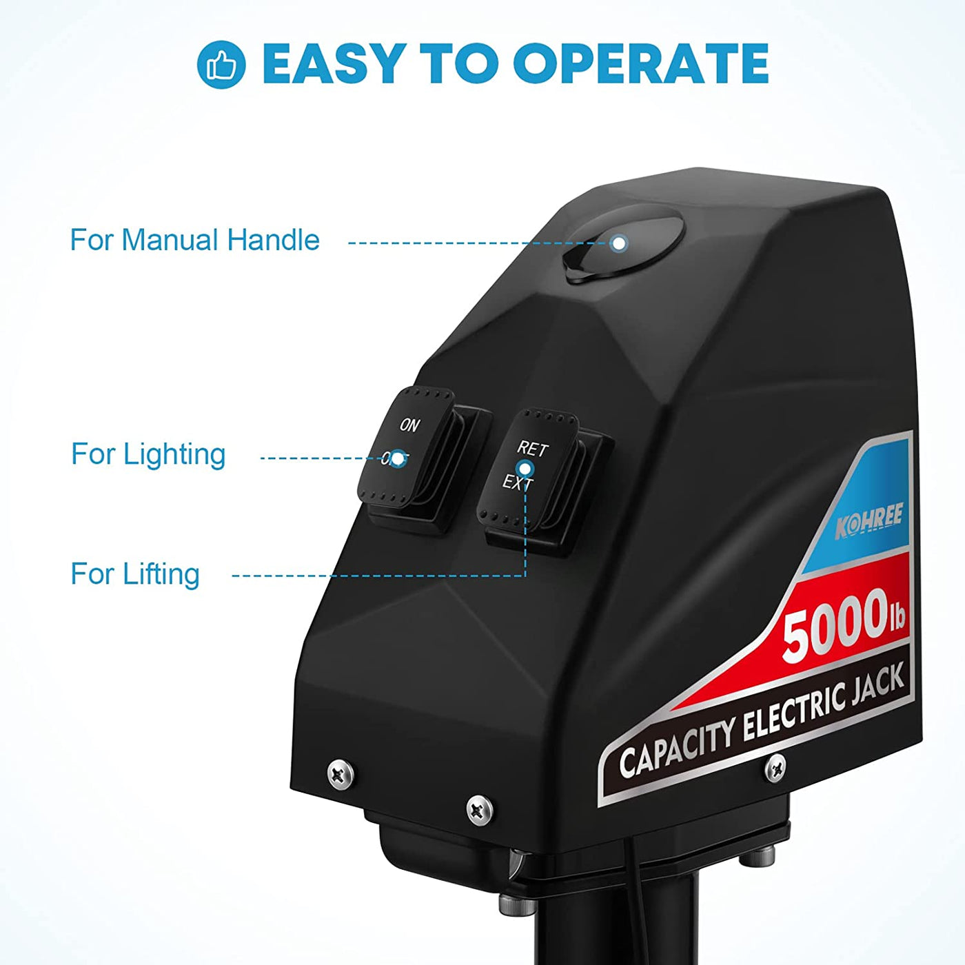 Kohree Electric Tongue Jack for Camper Powered Travel Trailer Jack