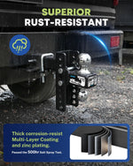Superior rust resistant adjustable trailer hitch