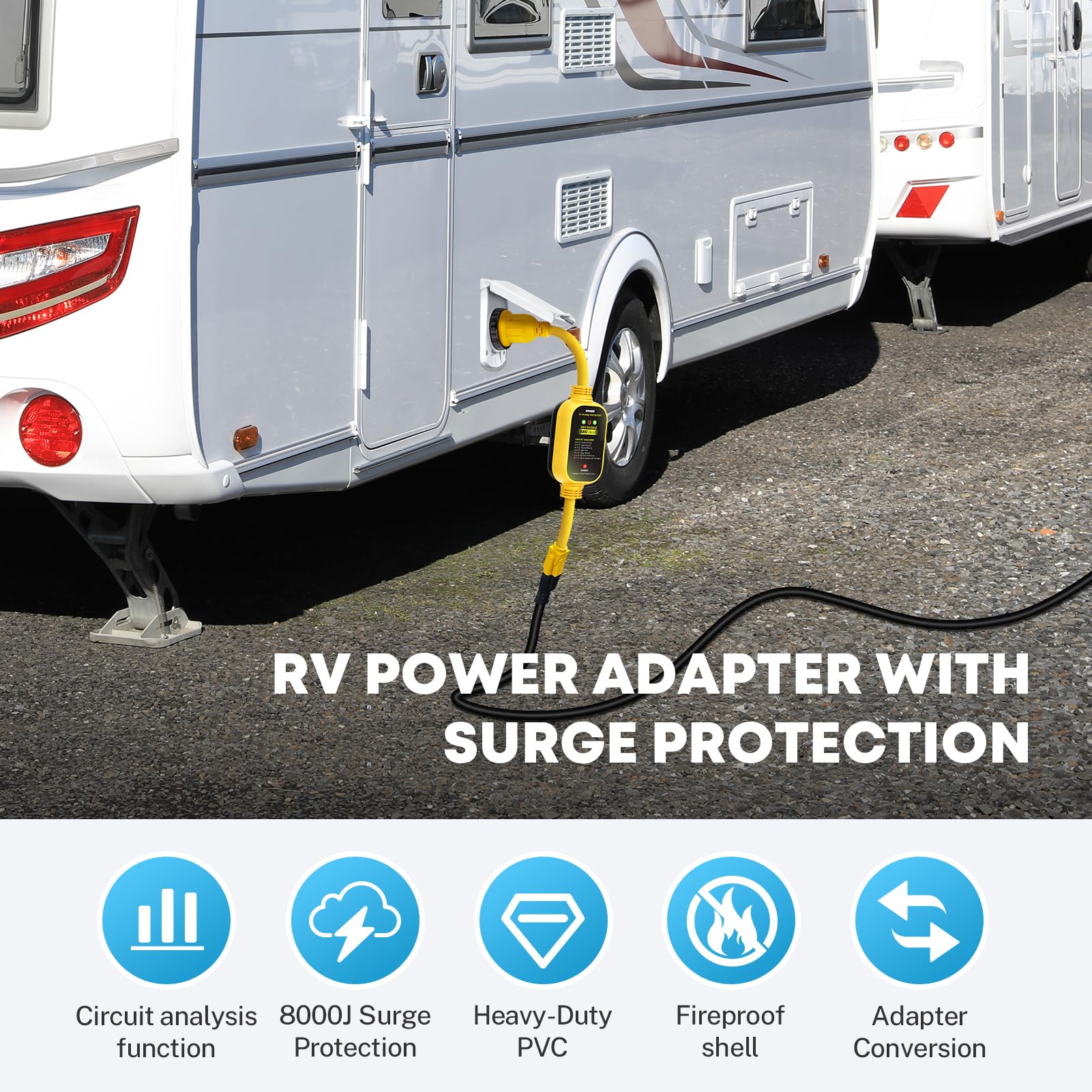 RV 30 amp to 110 adapter