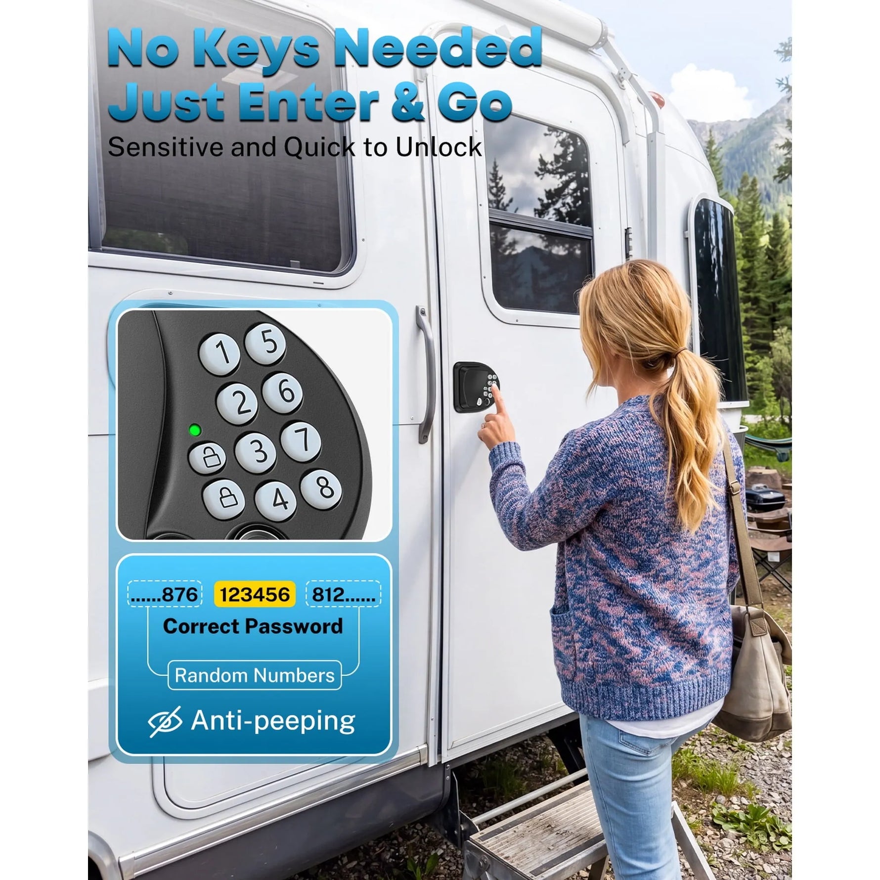 No keys needed just enter and go with rv keypad fingerprint lock 