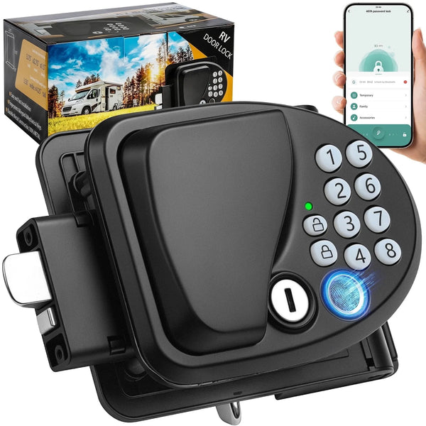 A 4-in-1 keyless entry lock combination lock #Keypad-Fingerprint-with-APP