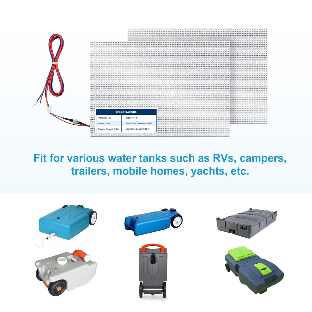 RV heating pads for holding tanks